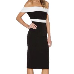 🆕★Bardot Australia★ Two-toned, off the shoulder midi dress in black & ivory